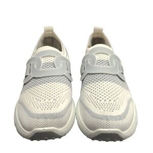 GVS Sport Gloria Vanderbilt Shalamar Sneakers Womens 7.5 White Gray Slip On EUC